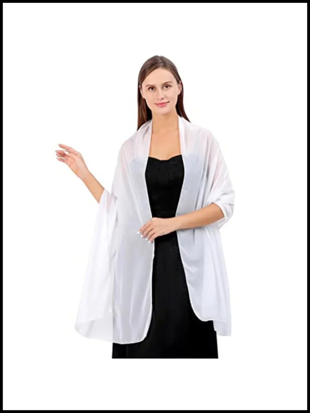 Ladiery Wraps & Pashminas for Women Sheer Chiffon Shawl Evening Wedding Cover Up